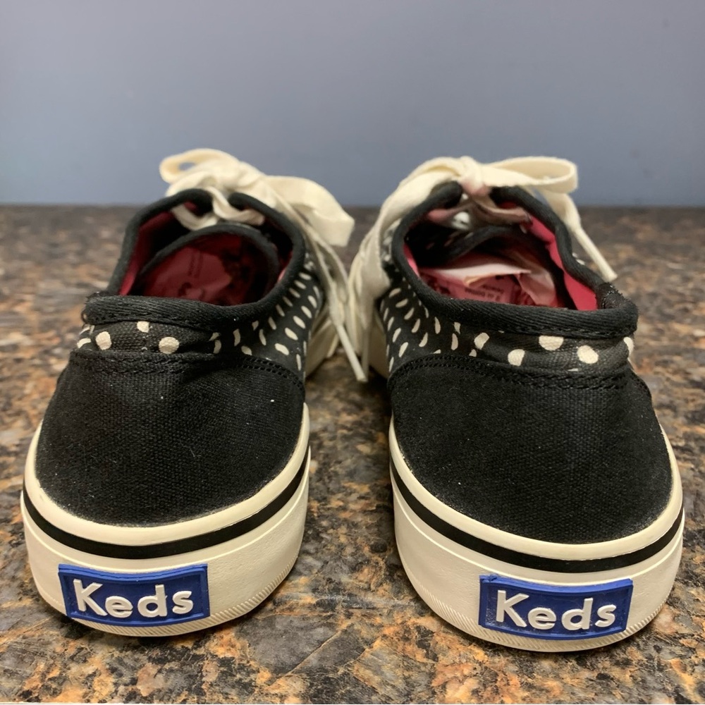COPY - Keds Shoes Womens 8 Polka Dots Casual Sneakers Black Fabric Lace Up Low … - Picture 6 of 8